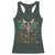 Funny Bigfoot Christmas Racerback Tank Top Bigfoot Santa Hat Ugly Xmas Sasquatch Loves TS10 Dark Forest Green Print Your Wear