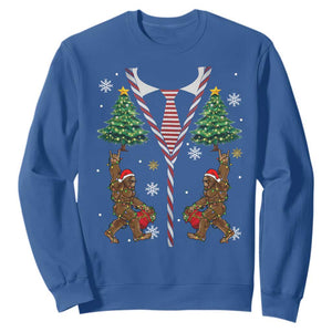Funny Bigfoot Christmas Sweatshirt Bigfoot Santa Hat Ugly Xmas Sasquatch Loves TS10 Royal Blue Print Your Wear
