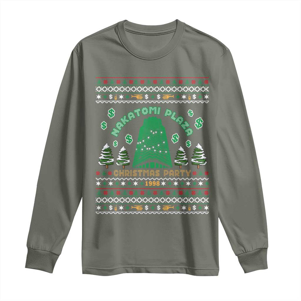 Nakatomi Plaza Christmas Party 1988 Long Sleeve Shirt Funny 80's Movie Xmas Gift Ugly Christmas TS10 Military Green Print Your Wear