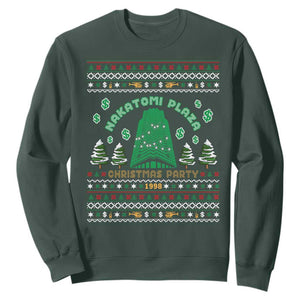 Nakatomi Plaza Christmas Party 1988 Sweatshirt Funny 80's Movie Xmas Gift Ugly Christmas TS10 Dark Forest Green Print Your Wear