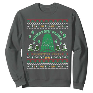 Nakatomi Plaza Christmas Party 1988 Sweatshirt Funny 80's Movie Xmas Gift Ugly Christmas TS10 Dark Heather Print Your Wear