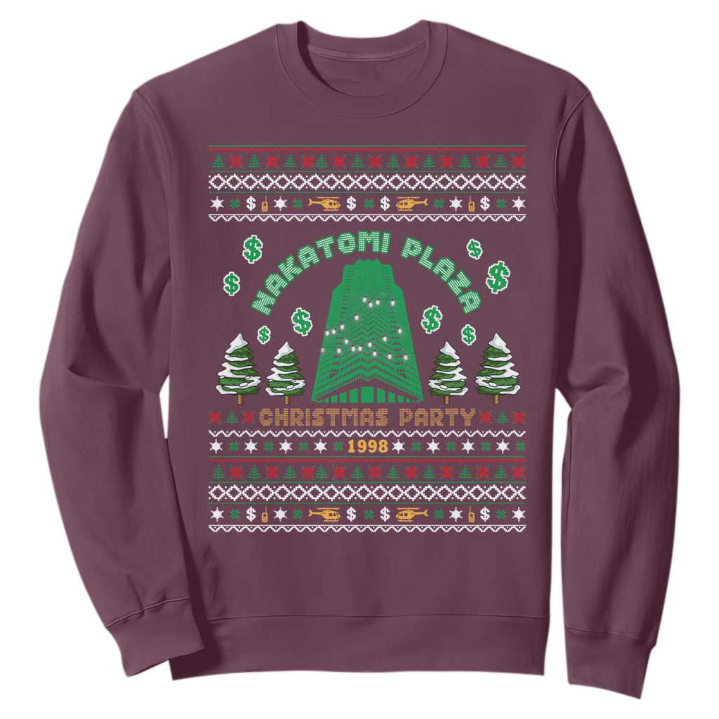 Nakatomi Plaza Christmas Party 1988 Sweatshirt Funny 80's Movie Xmas Gift Ugly Christmas TS10 Maroon Print Your Wear