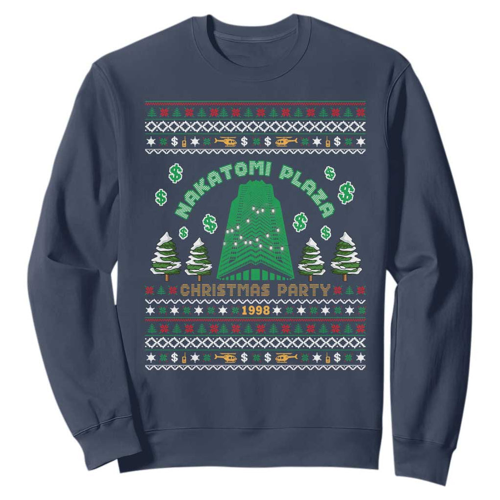 Nakatomi Plaza Christmas Party 1988 Sweatshirt Funny 80's Movie Xmas Gift Ugly Christmas TS10 Navy Print Your Wear
