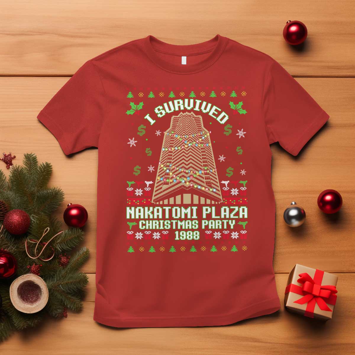 Nakatomi Plaza Christmas Party 1988 T Shirt Xmas Jumper Funny 80's Die Movie Bruce TS10 Red Print Your Wear