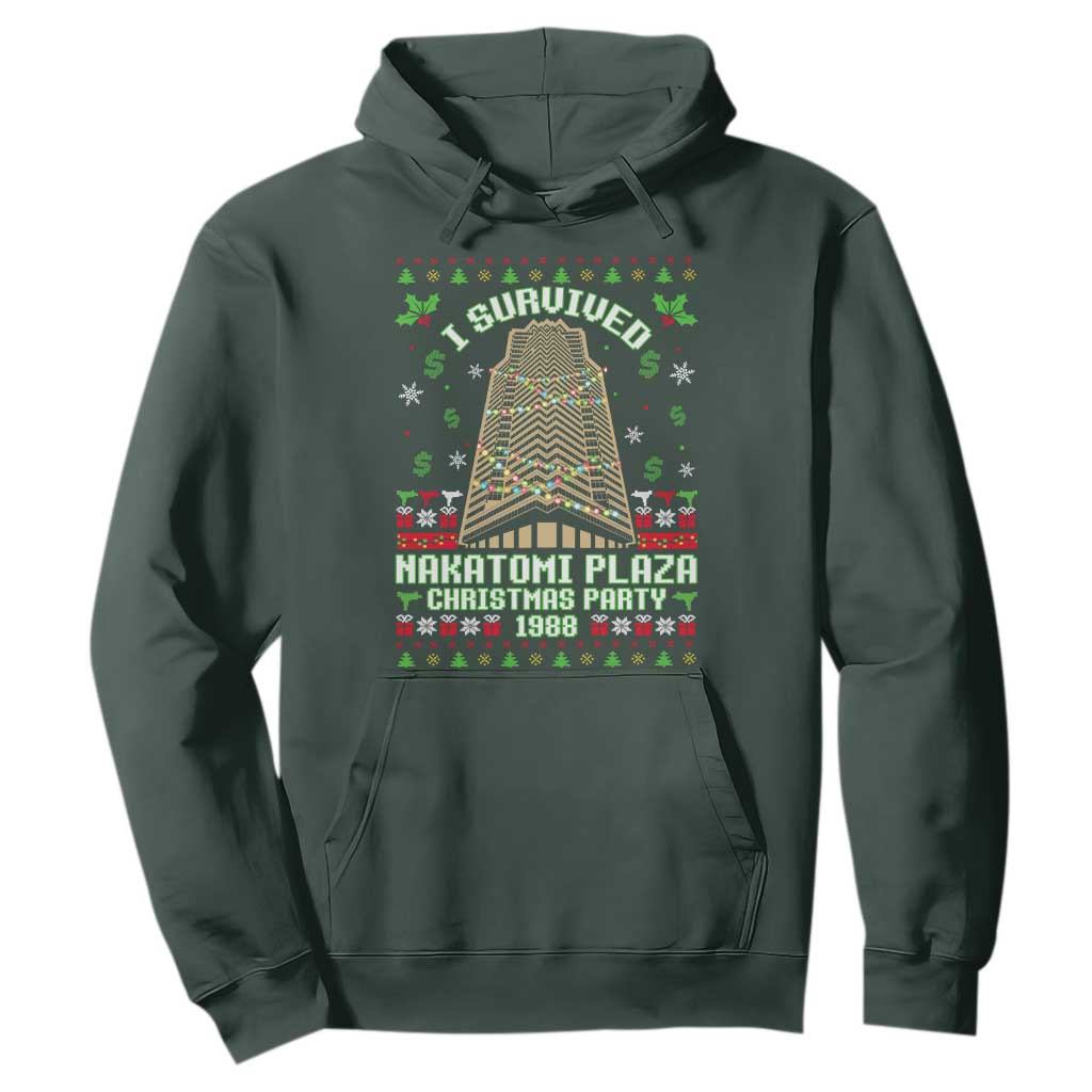 Nakatomi Plaza Christmas Party 1988 Hoodie Xmas Jumper Funny 80's Die Movie Bruce TS10 Dark Forest Green Print Your Wear