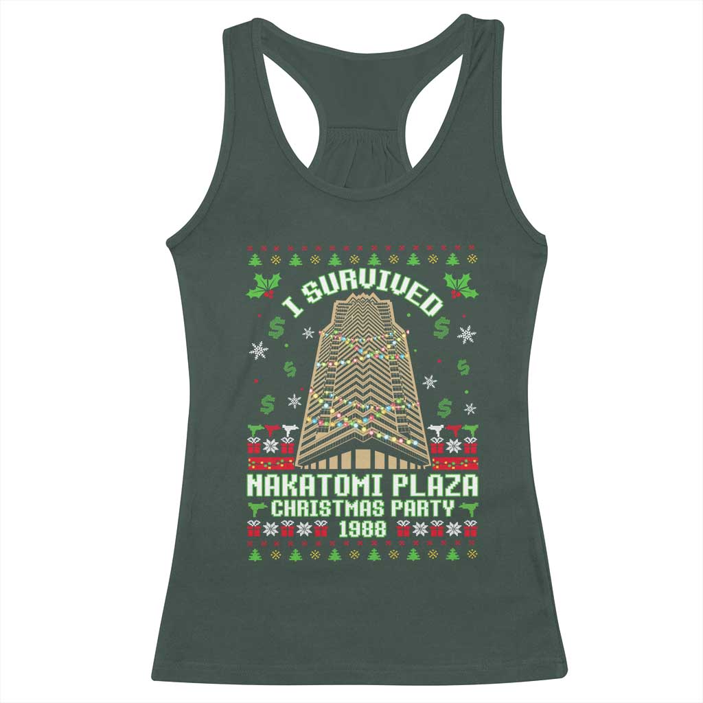 Nakatomi Plaza Christmas Party 1988 Racerback Tank Top Xmas Jumper Funny 80's Die Movie Bruce TS10 Dark Forest Green Print Your Wear