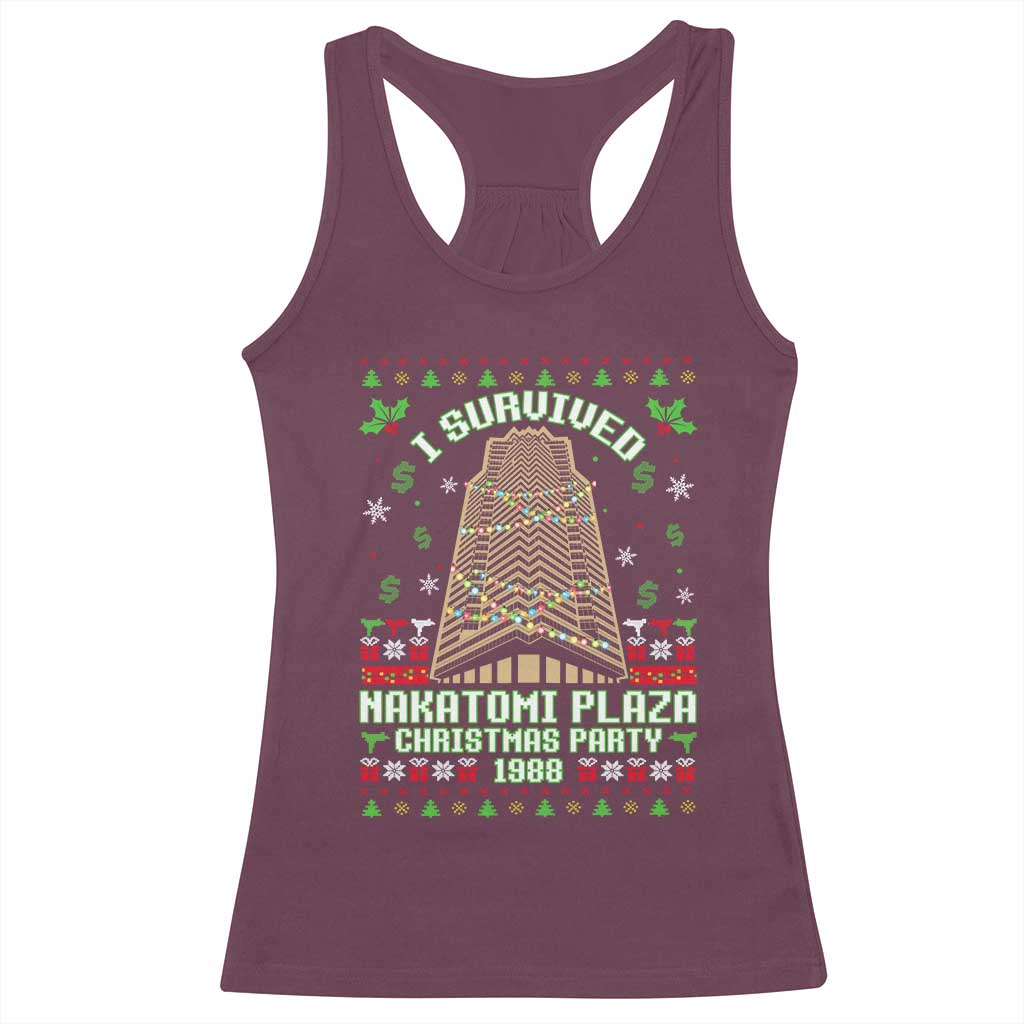Nakatomi Plaza Christmas Party 1988 Racerback Tank Top Xmas Jumper Funny 80's Die Movie Bruce TS10 Maroon Print Your Wear
