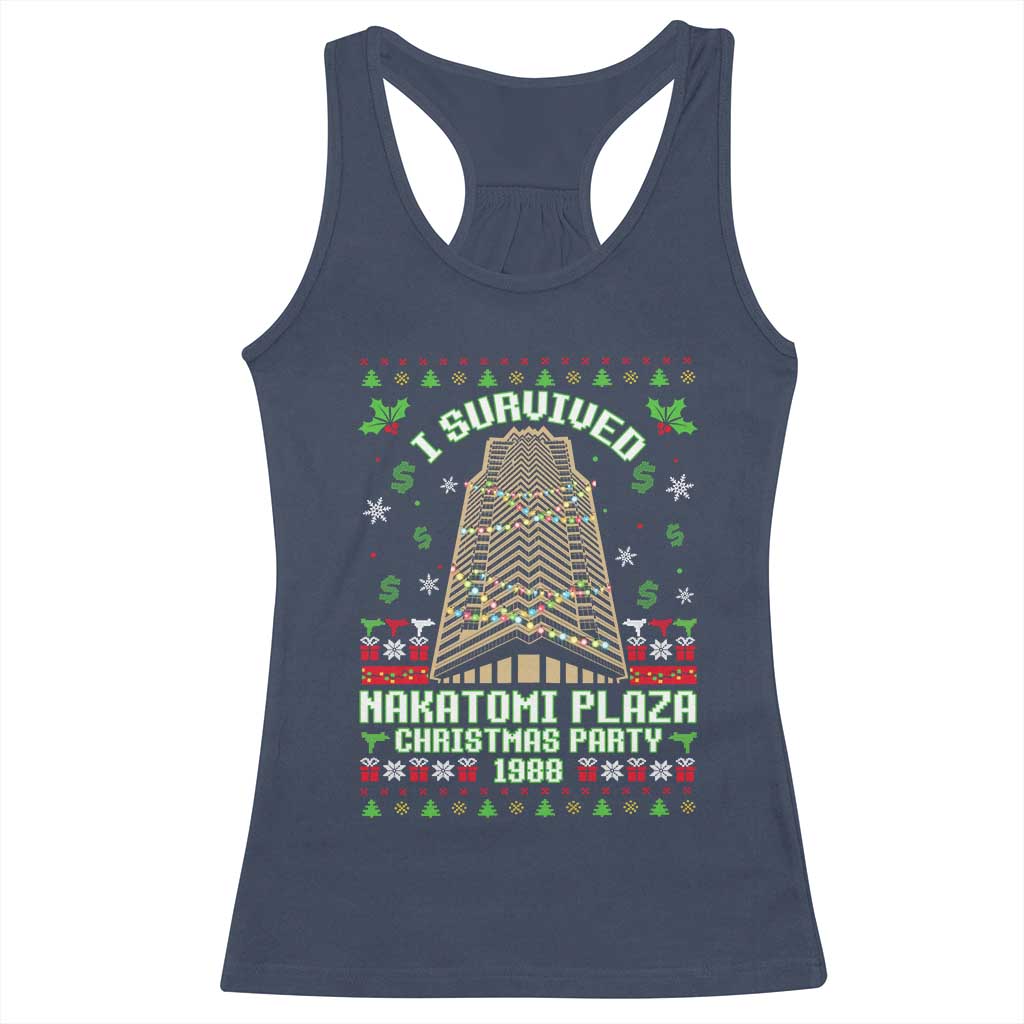 Nakatomi Plaza Christmas Party 1988 Racerback Tank Top Xmas Jumper Funny 80's Die Movie Bruce TS10 Navy Print Your Wear