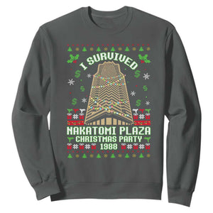 Nakatomi Plaza Christmas Party 1988 Sweatshirt Xmas Jumper Funny 80's Die Movie Bruce TS10 Dark Heather Print Your Wear