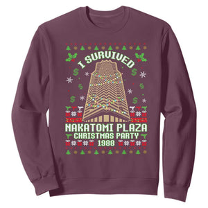 Nakatomi Plaza Christmas Party 1988 Sweatshirt Xmas Jumper Funny 80's Die Movie Bruce TS10 Maroon Print Your Wear