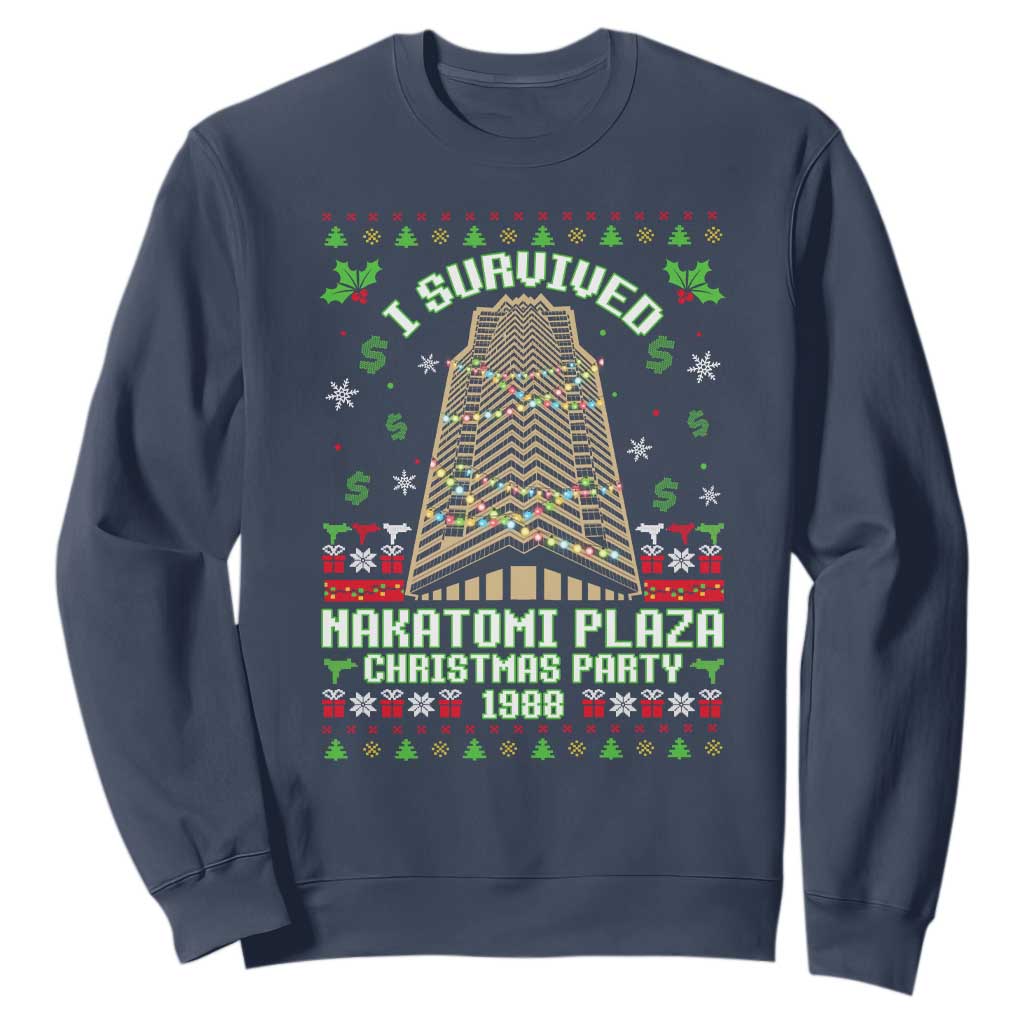 Nakatomi Plaza Christmas Party 1988 Sweatshirt Xmas Jumper Funny 80's Die Movie Bruce TS10 Navy Print Your Wear