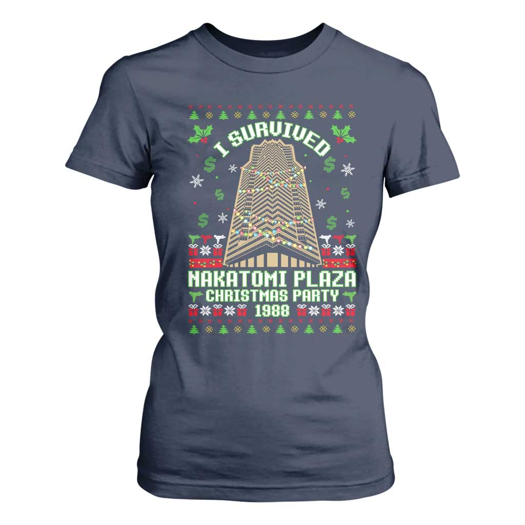 Nakatomi Plaza Christmas Party 1988 T Shirt For Women Xmas Jumper Funny 80's Die Movie Bruce TS10 Navy Print Your Wear