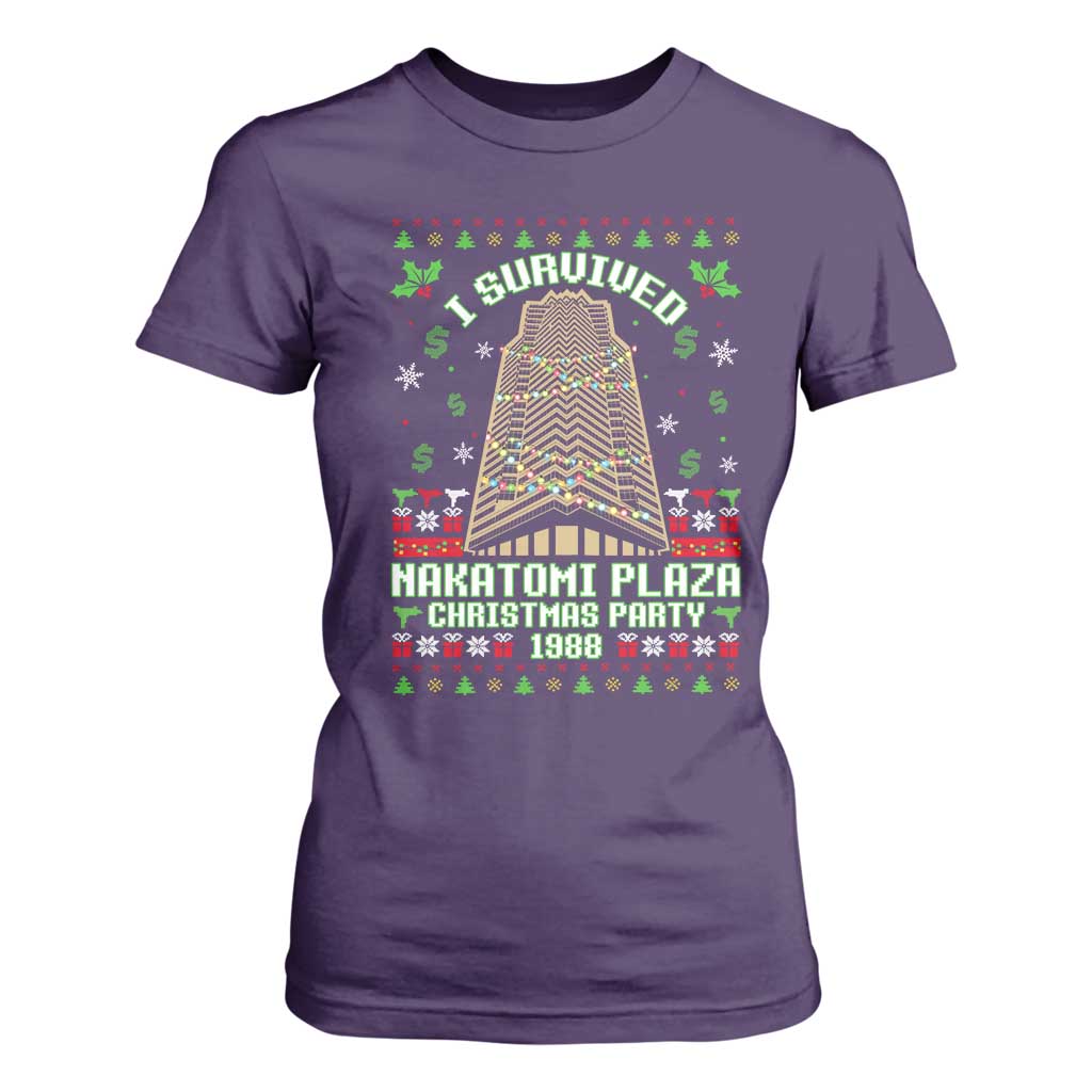 Nakatomi Plaza Christmas Party 1988 T Shirt For Women Xmas Jumper Funny 80's Die Movie Bruce TS10 Purple Print Your Wear