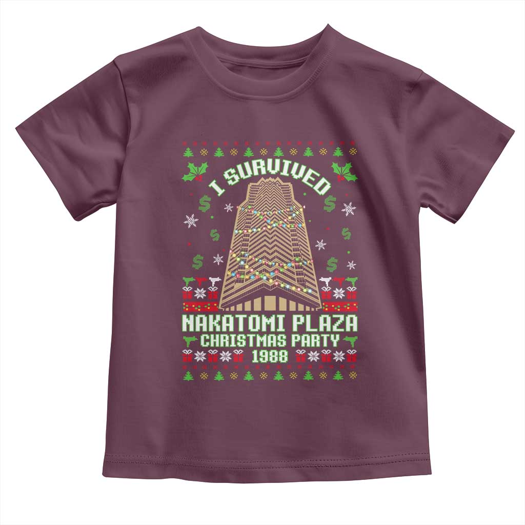 Nakatomi Plaza Christmas Party 1988 Toddler T Shirt Xmas Jumper Funny 80's Die Movie Bruce TS10 Maroon Print Your Wear