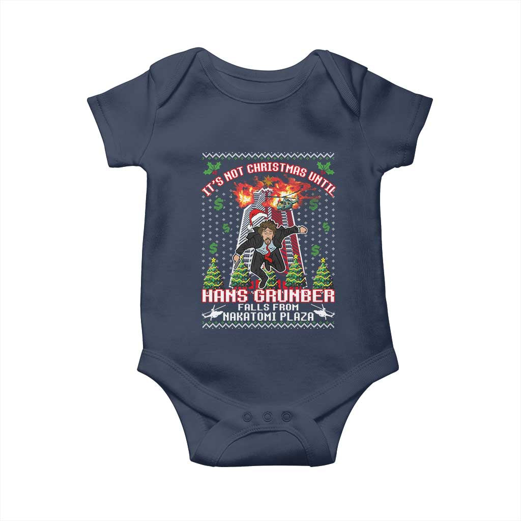 Nakatomi Plaza Christmas Party Baby Onesie 1988 Xmas Jumper Funny 80's Die Movie Bruce TS10 Navy Print Your Wear