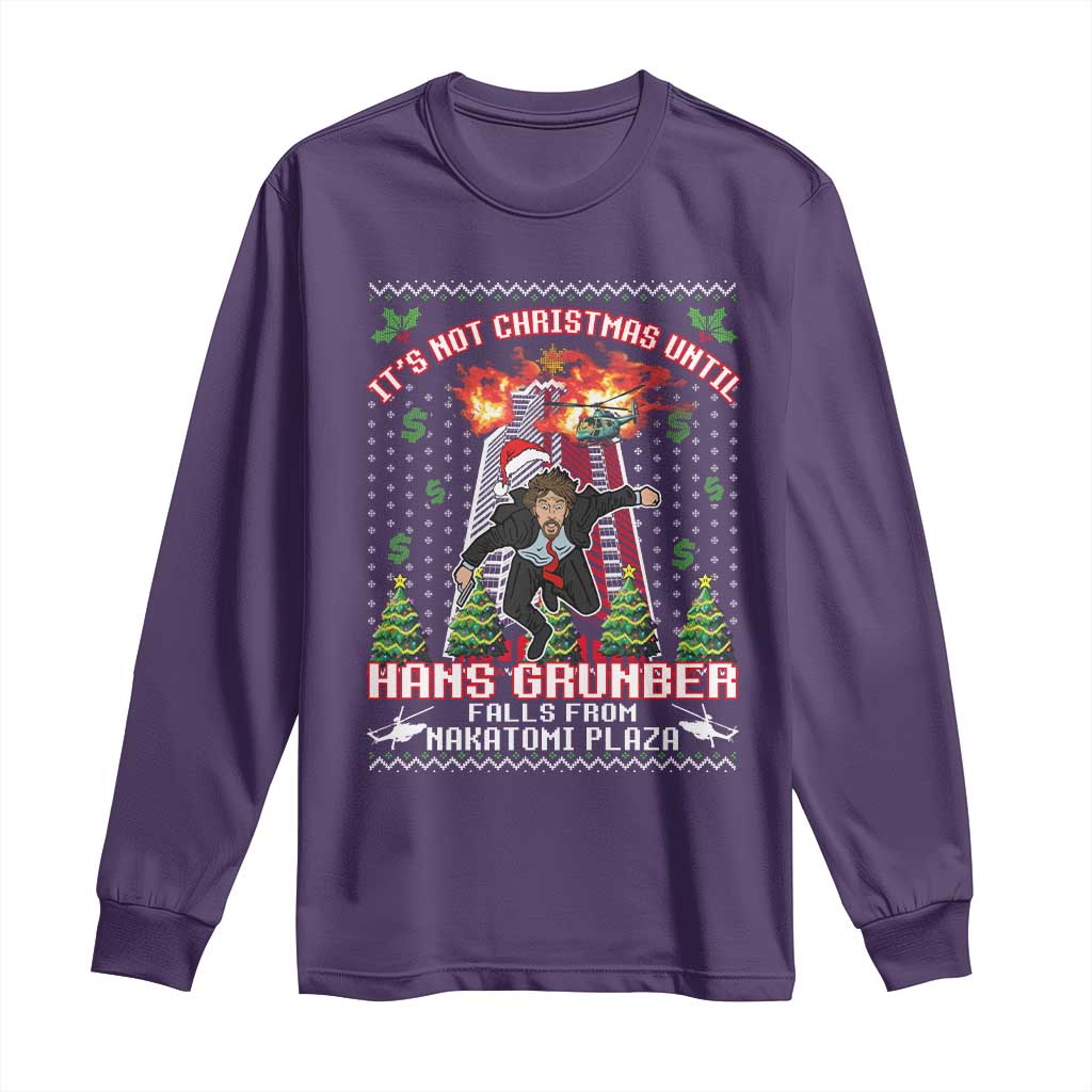 Nakatomi Plaza Christmas Party Long Sleeve Shirt 1988 Xmas Jumper Funny 80's Die Movie Bruce TS10 Purple Print Your Wear