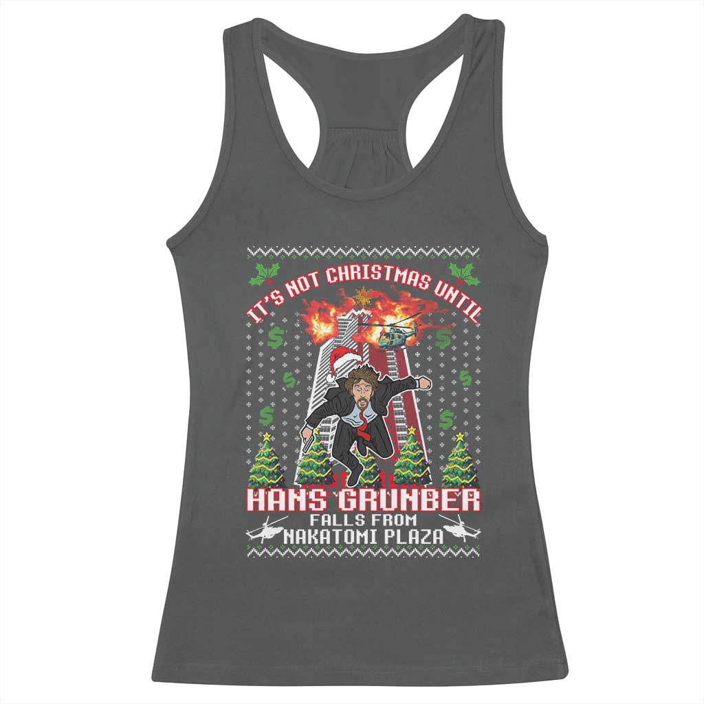 Nakatomi Plaza Christmas Party Racerback Tank Top 1988 Xmas Jumper Funny 80's Die Movie Bruce TS10 Dark Heather Print Your Wear