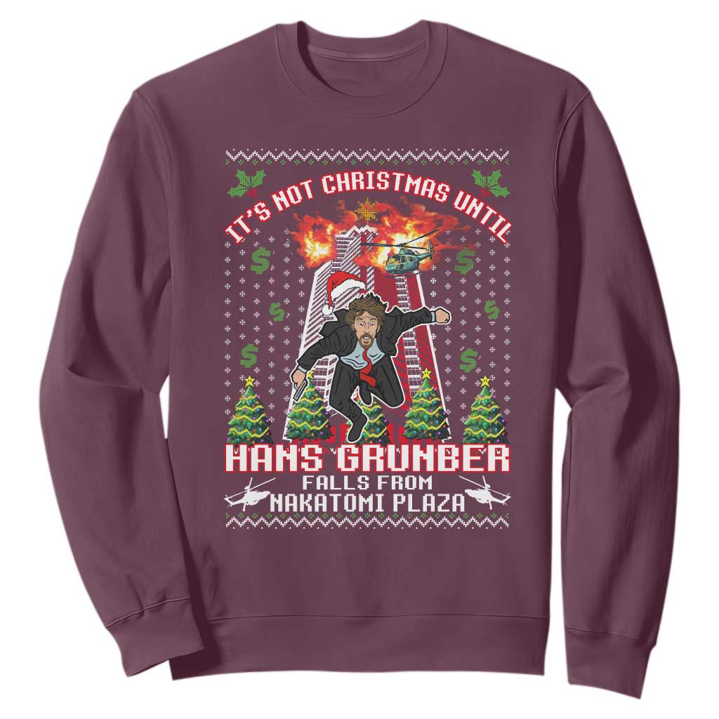 Nakatomi Plaza Christmas Party Sweatshirt 1988 Xmas Jumper Funny 80's Die Movie Bruce TS10 Maroon Print Your Wear