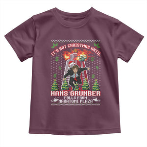 Nakatomi Plaza Christmas Party Toddler T Shirt 1988 Xmas Jumper Funny 80's Die Movie Bruce TS10 Maroon Print Your Wear
