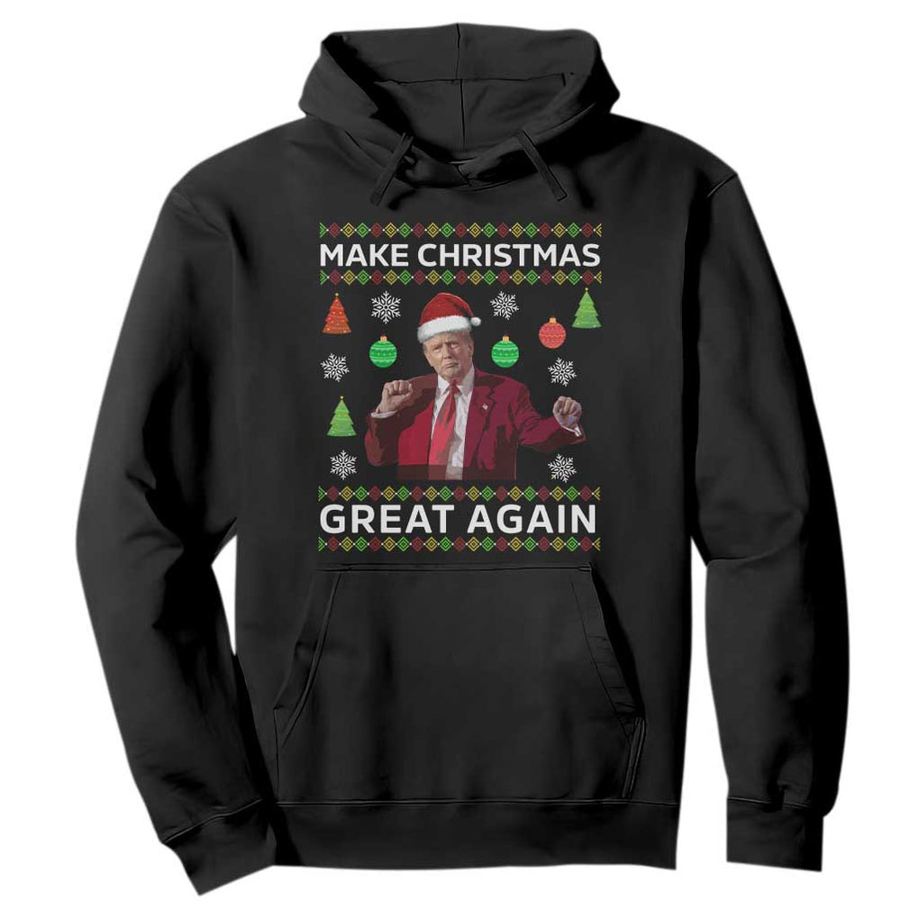 Funny Christmas Trump Hoodie Make Christmas Great Again Ugly Christmas Sweater Dancing Trump TS10 Black Print Your Wear