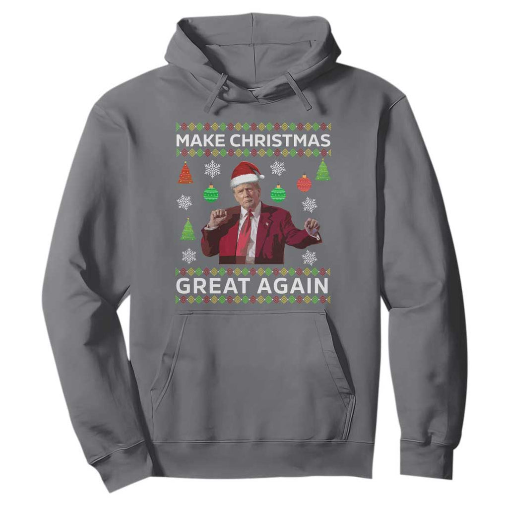 Funny Christmas Trump Hoodie Make Christmas Great Again Ugly Christmas Sweater Dancing Trump TS10 Charcoal Print Your Wear
