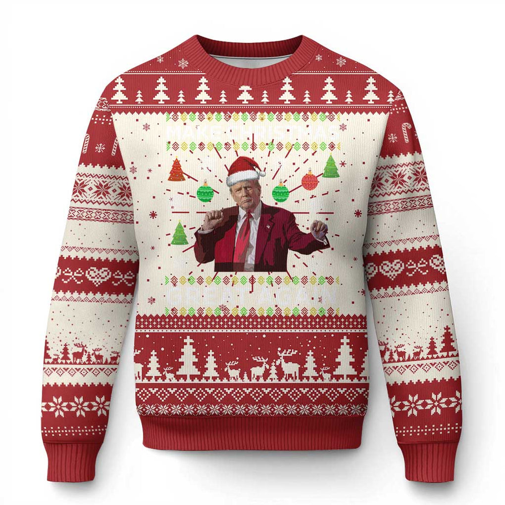 Funny Xmas Dancing Trump Ugly Christmas Sweater Make Christmas Great Again TS10 Red Print Your Wear