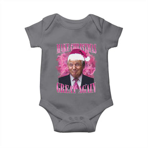 Funny Christmas Trump Baby Onesie Funny Make Christmas Great Again Trump Santa Xmas 2024 TS10 Charcoal Print Your Wear