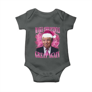 Funny Christmas Trump Baby Onesie Funny Make Christmas Great Again Trump Santa Xmas 2024 TS10 Dark Heather Print Your Wear