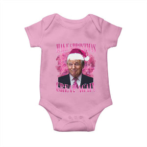 Funny Christmas Trump Baby Onesie Funny Make Christmas Great Again Trump Santa Xmas 2024 TS10 Light Pink Print Your Wear