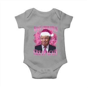 Funny Christmas Trump Baby Onesie Funny Make Christmas Great Again Trump Santa Xmas 2024 TS10 Sport Gray Print Your Wear