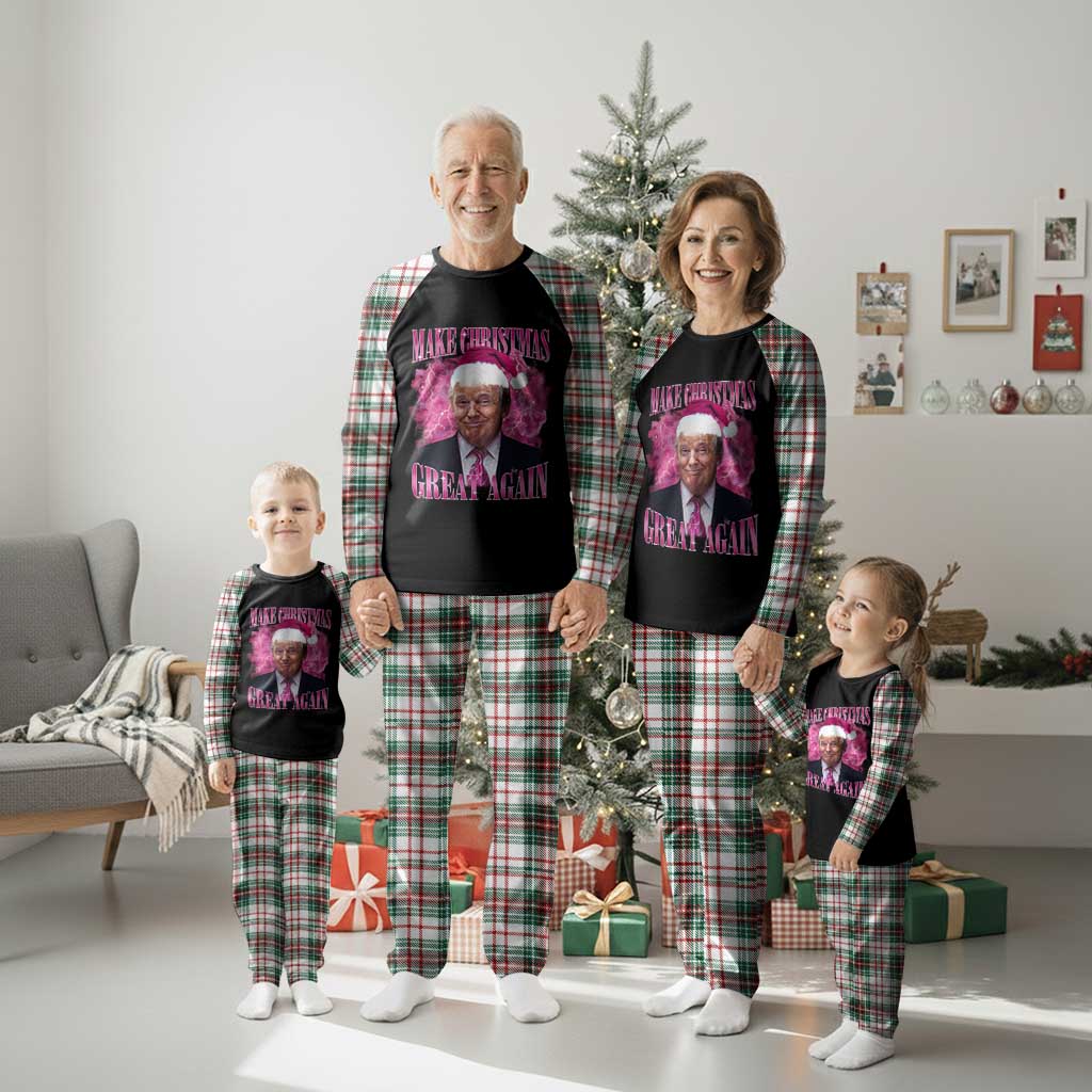 Funny Christmas Trump Plaid Pajama Set Funny Make Christmas Great Again Trump Santa Xmas 2024 TS10 Christmas Plaid Print Your Wear