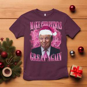 Funny Christmas Trump T Shirt Funny Make Christmas Great Again Trump Santa Xmas 2024 TS10 Maroon Print Your Wear