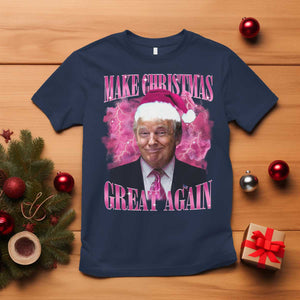 Funny Christmas Trump T Shirt Funny Make Christmas Great Again Trump Santa Xmas 2024 TS10 Navy Print Your Wear