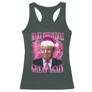 Funny Christmas Trump Racerback Tank Top Funny Make Christmas Great Again Trump Santa Xmas 2024 TS10 Dark Forest Green Print Your Wear