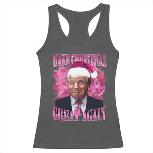 Funny Christmas Trump Racerback Tank Top Funny Make Christmas Great Again Trump Santa Xmas 2024 TS10 Dark Heather Print Your Wear