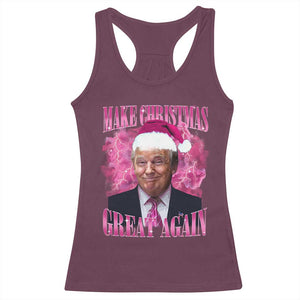 Funny Christmas Trump Racerback Tank Top Funny Make Christmas Great Again Trump Santa Xmas 2024 TS10 Maroon Print Your Wear