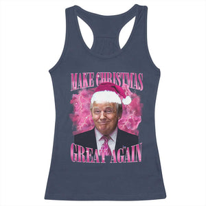 Funny Christmas Trump Racerback Tank Top Funny Make Christmas Great Again Trump Santa Xmas 2024 TS10 Navy Print Your Wear