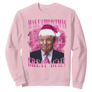 Funny Christmas Trump Sweatshirt Funny Make Christmas Great Again Trump Santa Xmas 2024 TS10 Light Pink Print Your Wear