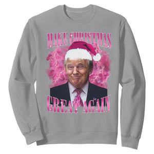 Funny Christmas Trump Sweatshirt Funny Make Christmas Great Again Trump Santa Xmas 2024 TS10 Sport Gray Print Your Wear