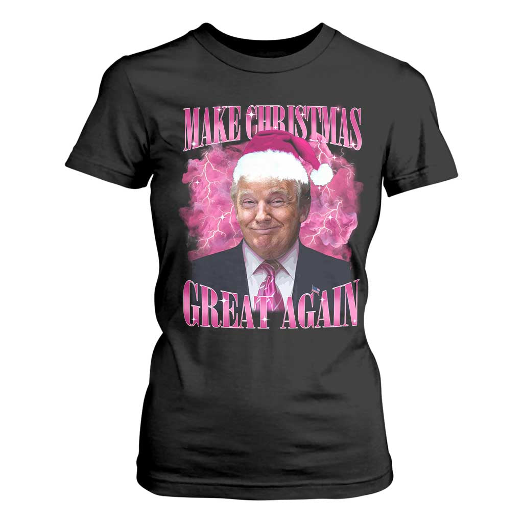 Funny Christmas Trump T Shirt For Women Funny Make Christmas Great Again Trump Santa Xmas 2024 TS10 Black Print Your Wear