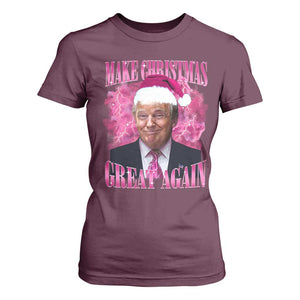 Funny Christmas Trump T Shirt For Women Funny Make Christmas Great Again Trump Santa Xmas 2024 TS10 Maroon Print Your Wear
