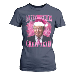 Funny Christmas Trump T Shirt For Women Funny Make Christmas Great Again Trump Santa Xmas 2024 TS10 Navy Print Your Wear