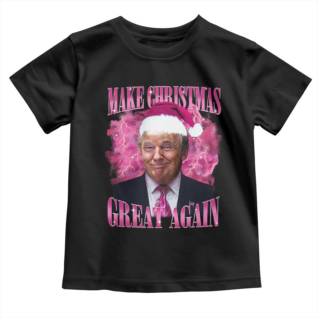 Funny Christmas Trump Toddler T Shirt Funny Make Christmas Great Again Trump Santa Xmas 2024 TS10 Black Print Your Wear