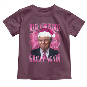 Funny Christmas Trump Toddler T Shirt Funny Make Christmas Great Again Trump Santa Xmas 2024 TS10 Maroon Print Your Wear