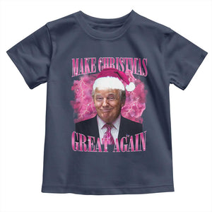 Funny Christmas Trump Toddler T Shirt Funny Make Christmas Great Again Trump Santa Xmas 2024 TS10 Navy Print Your Wear