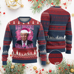 Funny Christmas Trump Ugly Christmas Sweater Funny Make Christmas Great Again Trump Santa Xmas 2024 TS10 Burgundy Print Your Wear