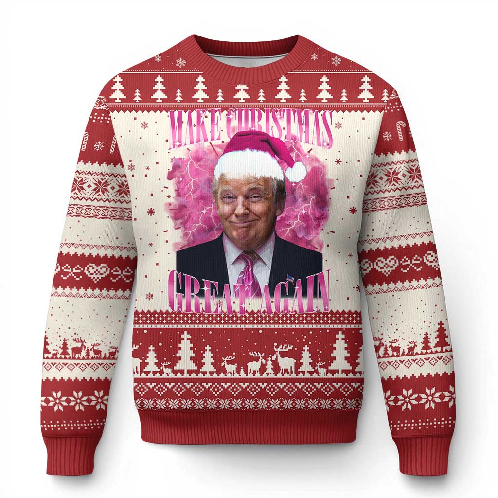 Funny Christmas Trump Ugly Christmas Sweater Funny Make Christmas Great Again Trump Santa Xmas 2024 TS10 Red Print Your Wear