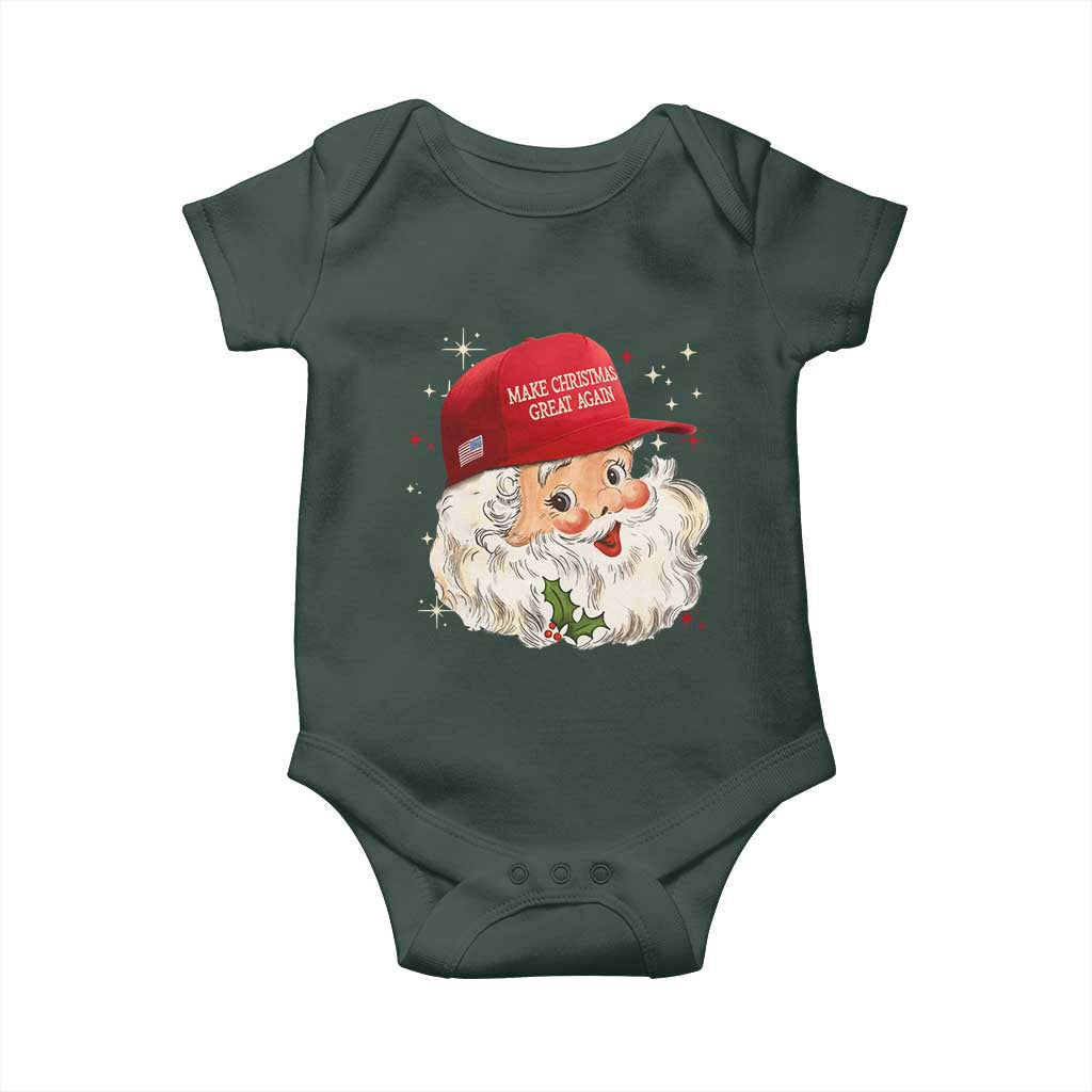 Funny Trump Christmas Baby Onesie Make Christmas Great Again Retro Santa Pajamas TS10 Print Your Wear