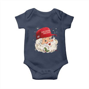 Funny Trump Christmas Baby Onesie Make Christmas Great Again Retro Santa Pajamas TS10 Navy Print Your Wear