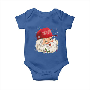 Funny Trump Christmas Baby Onesie Make Christmas Great Again Retro Santa Pajamas TS10 Royal Blue Print Your Wear